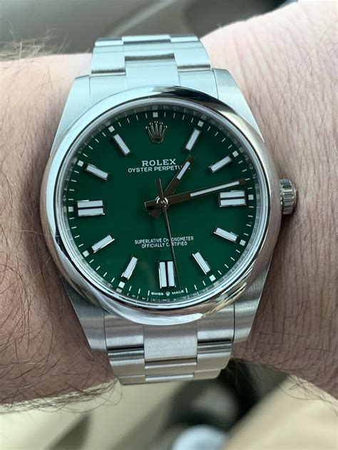 womens rolex with green face|rolex op 41 green dial.